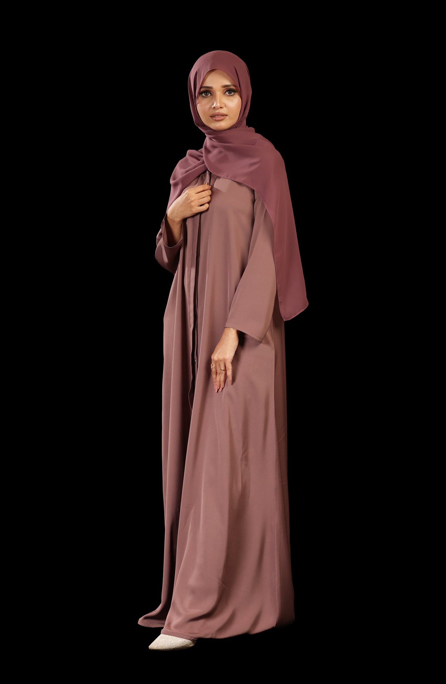 Plain Front Open Abaya