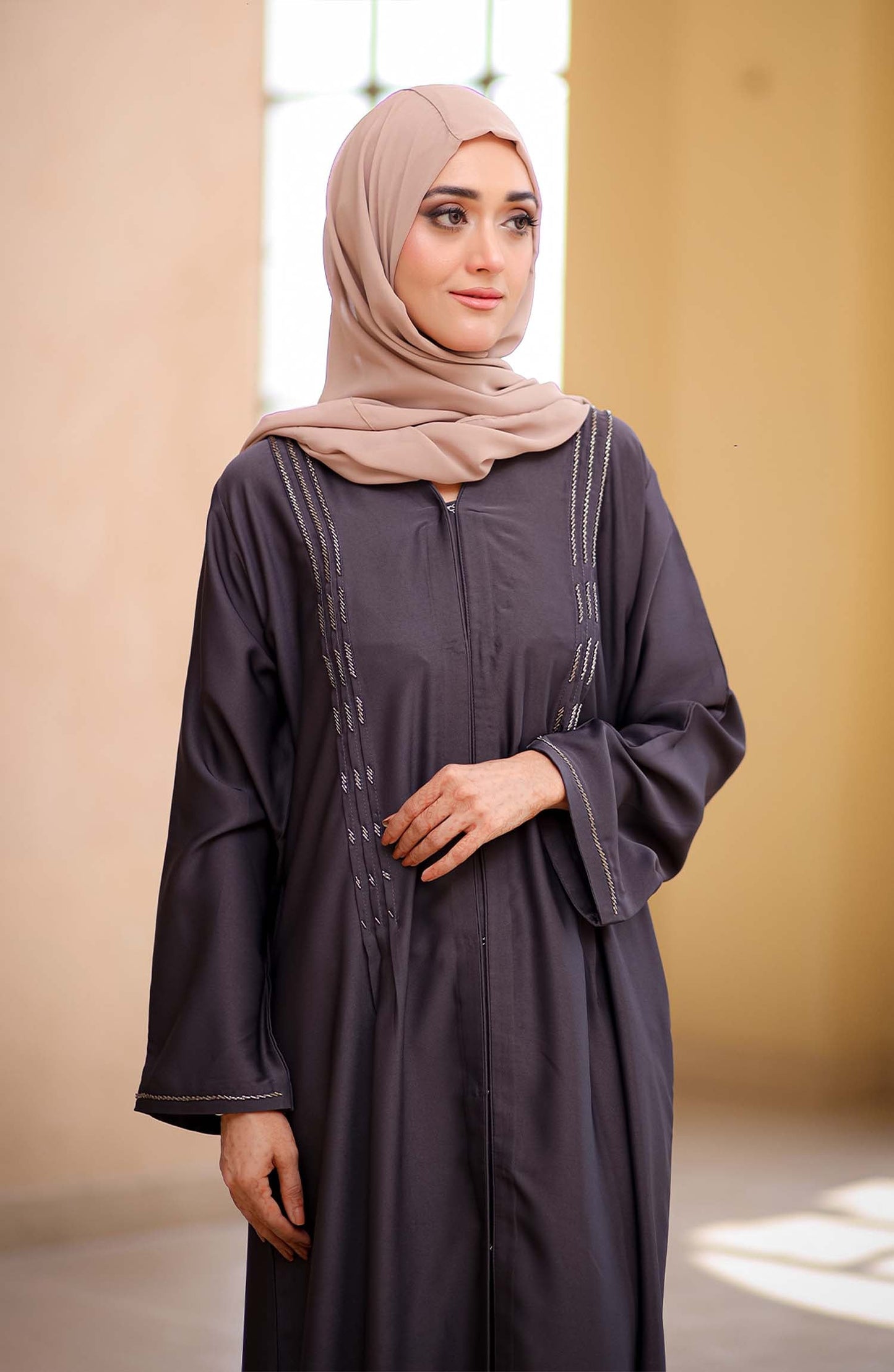 Limestone Embellished Abaya