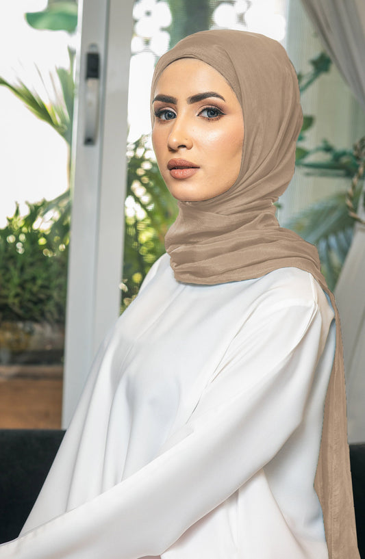 Beige Silk Hijab