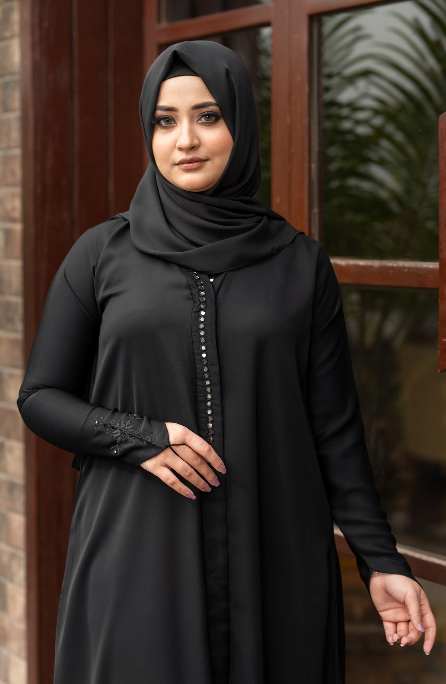 Black Embroidered Abaya