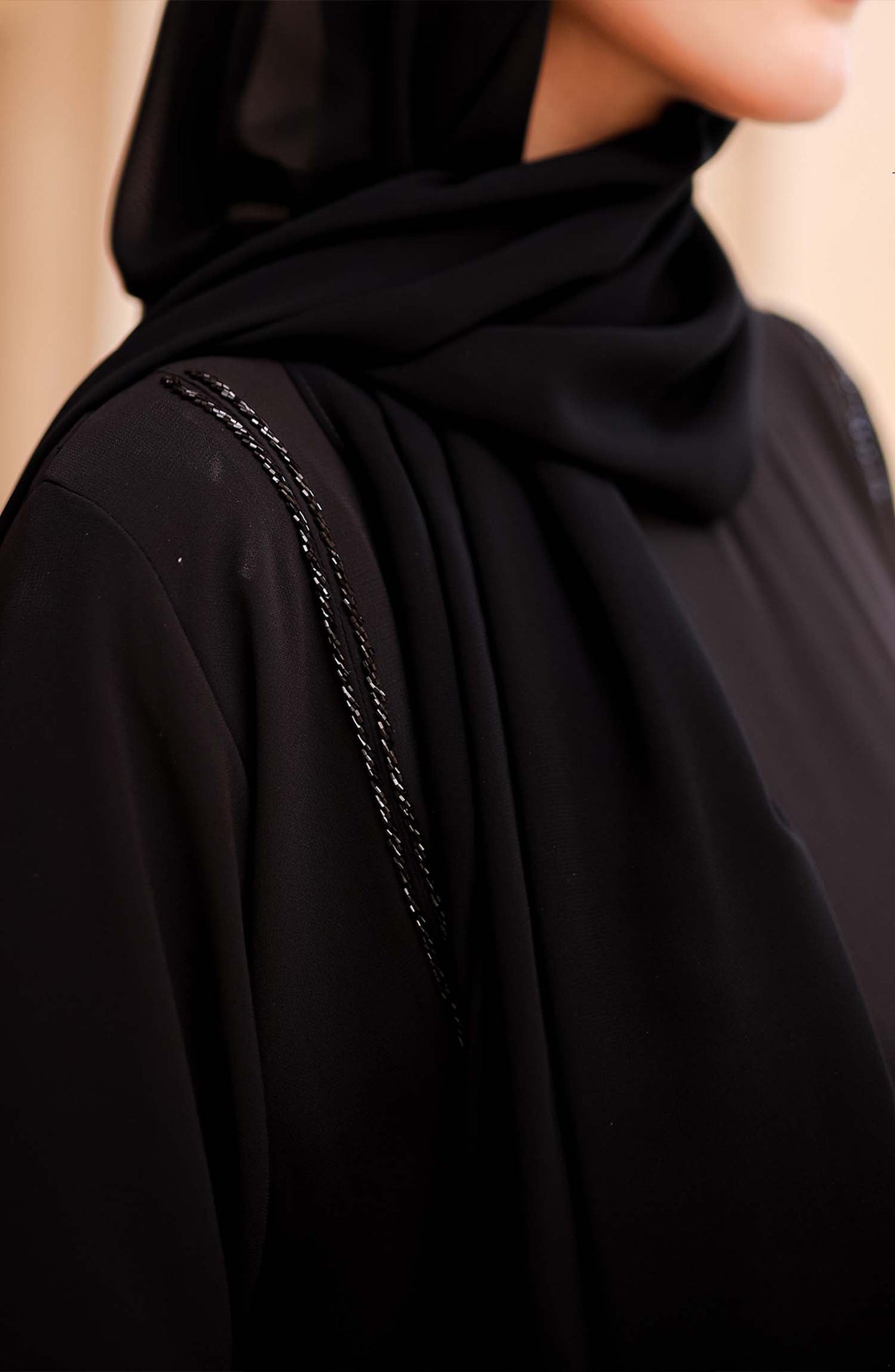 Black-Stone Embellished Abaya