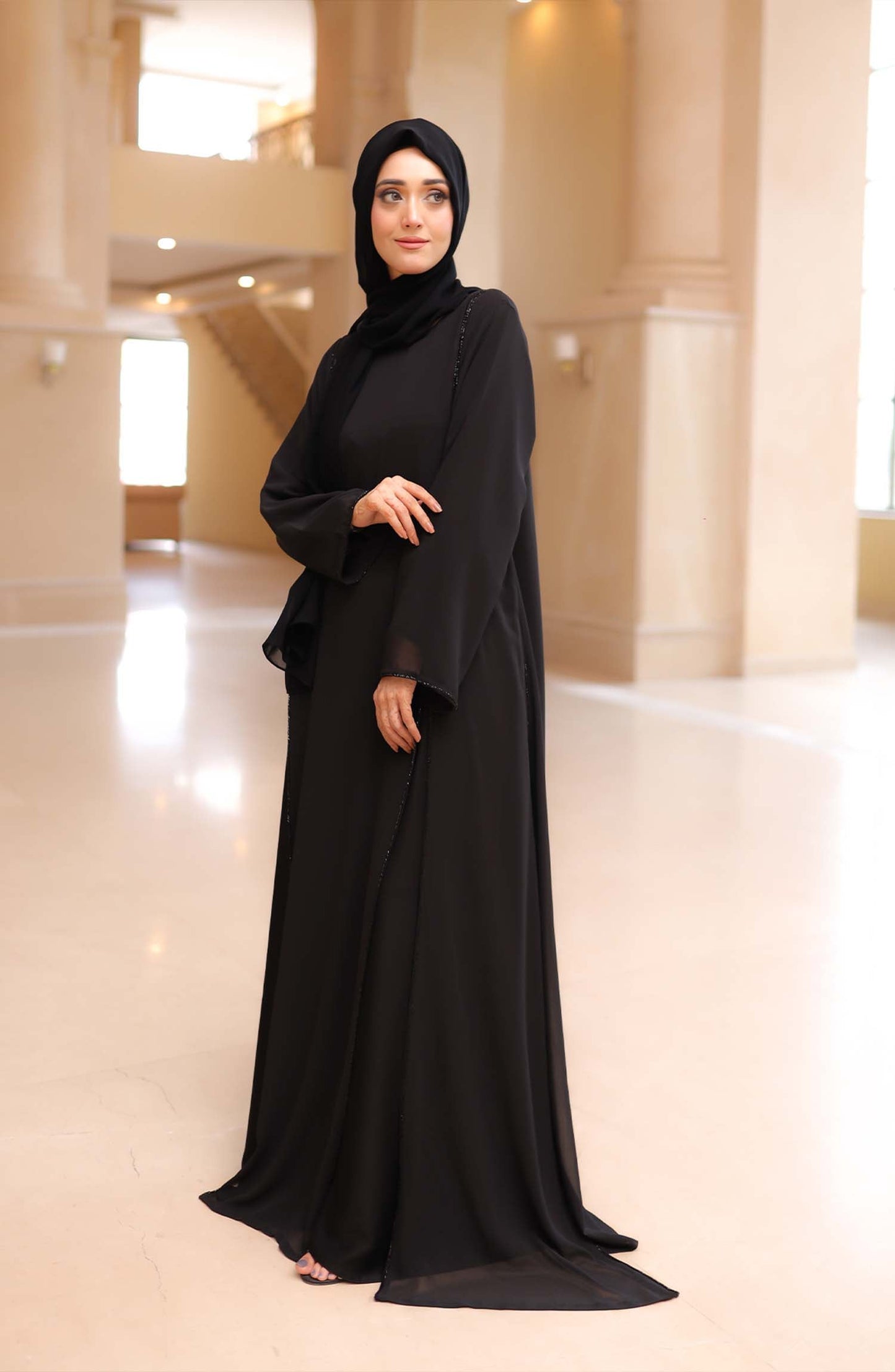 Black-Stone Embellished Abaya