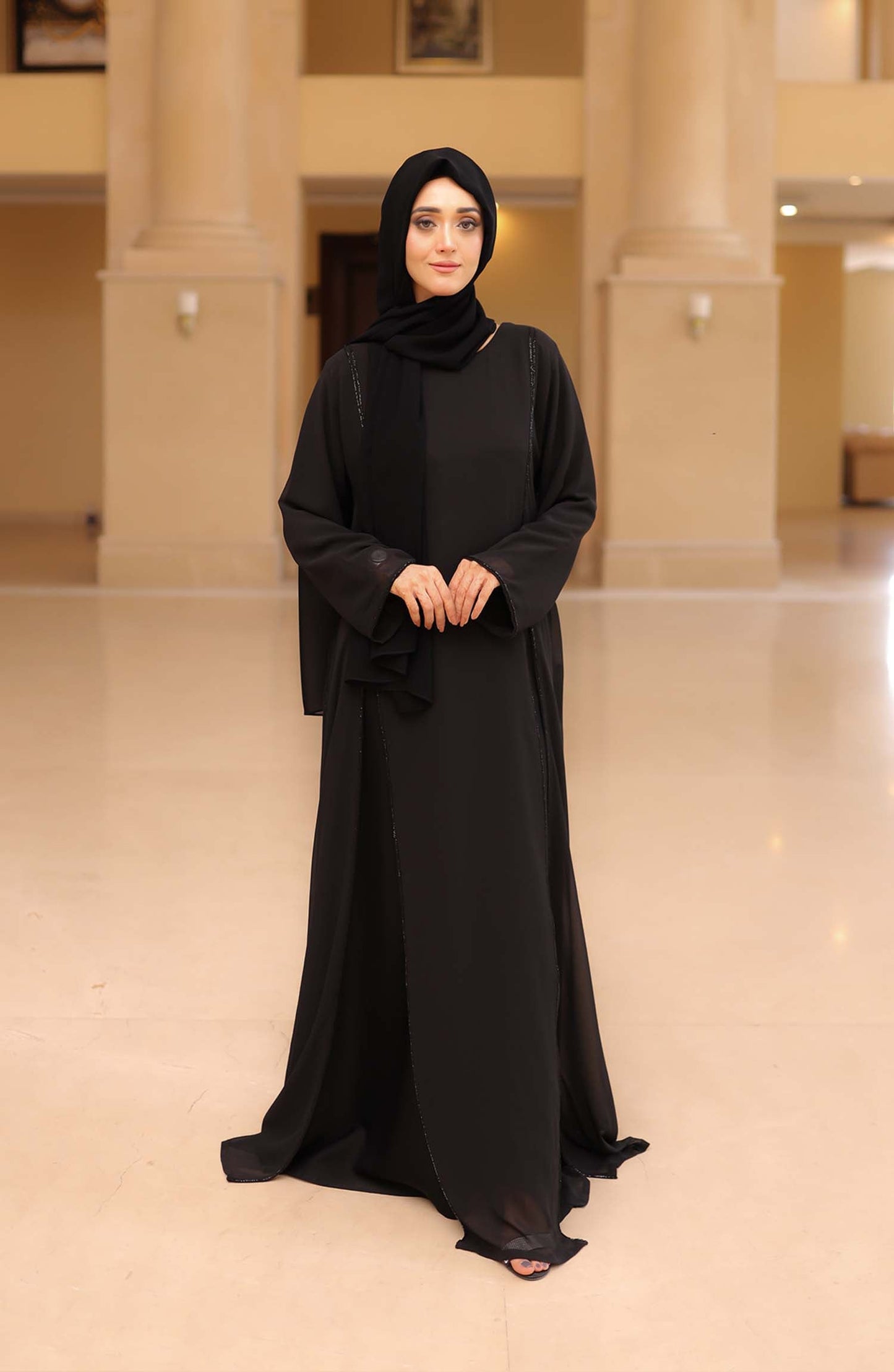 Black-Stone Embellished Abaya