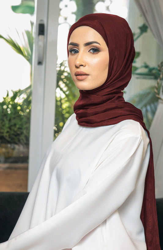 Maroon Silk Hijab