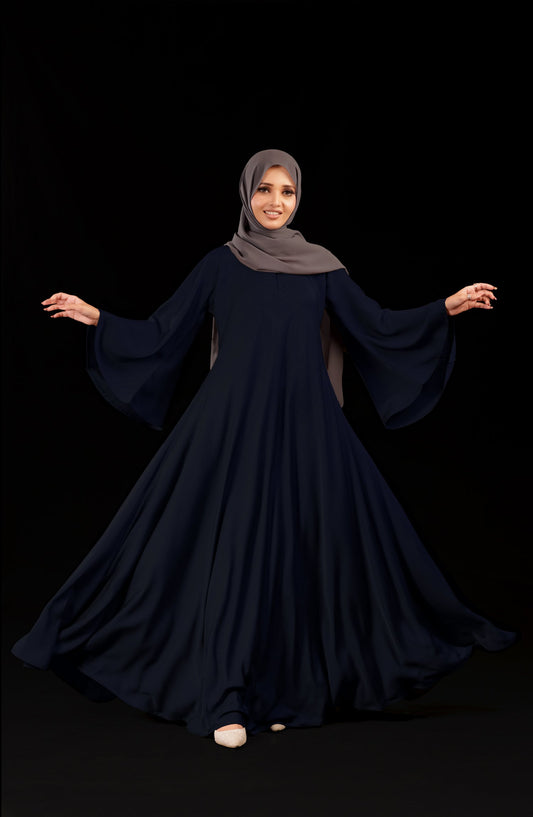 Navy Blue Umbrella Abaya