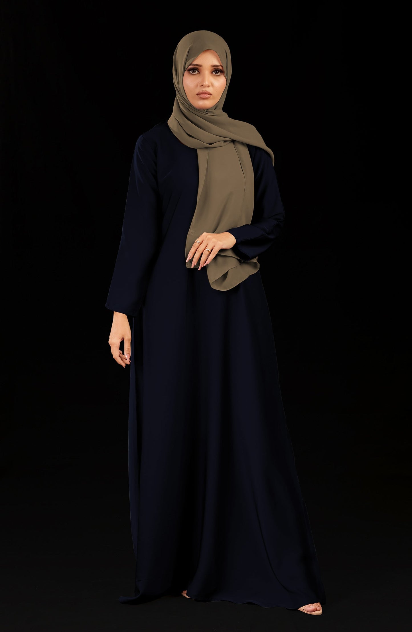 Navy Blue Front Closed Abaya