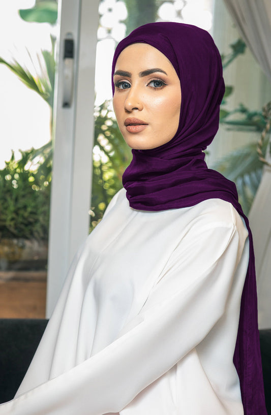 Plum Silk Hijab