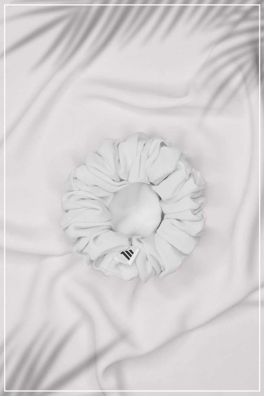 White Textured Scrunchie