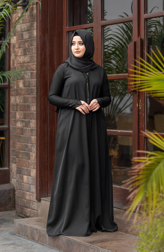 Black Embroidered Abaya