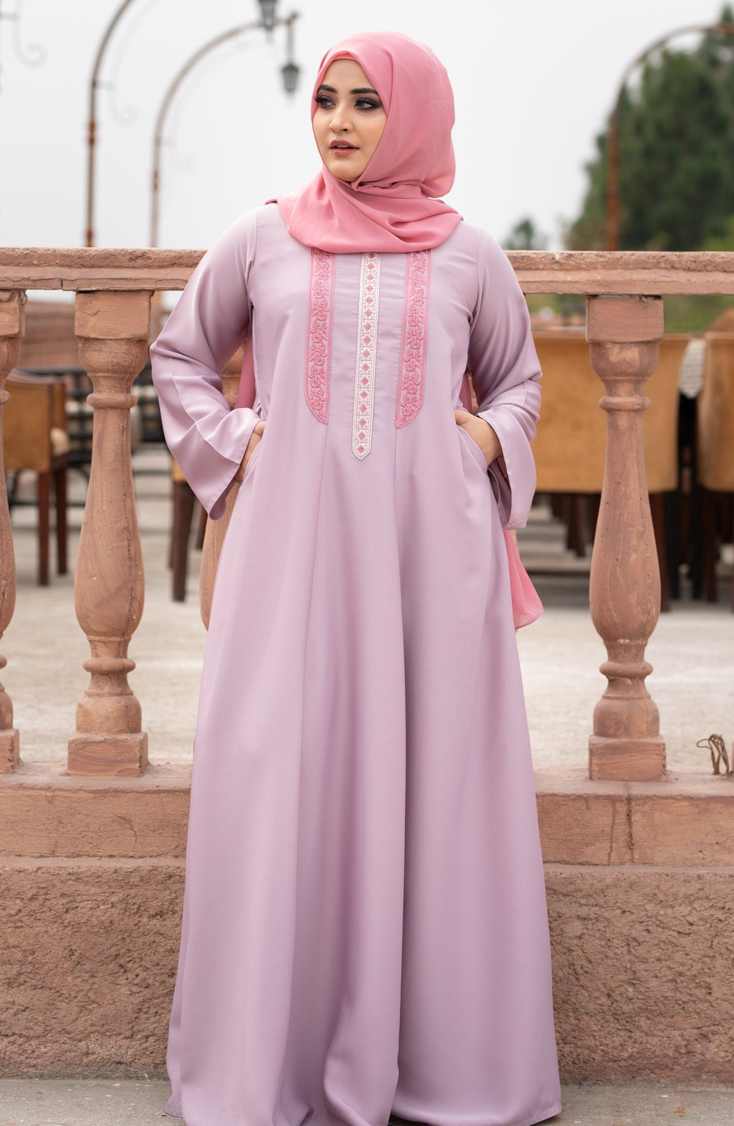 Powder Pink Abaya