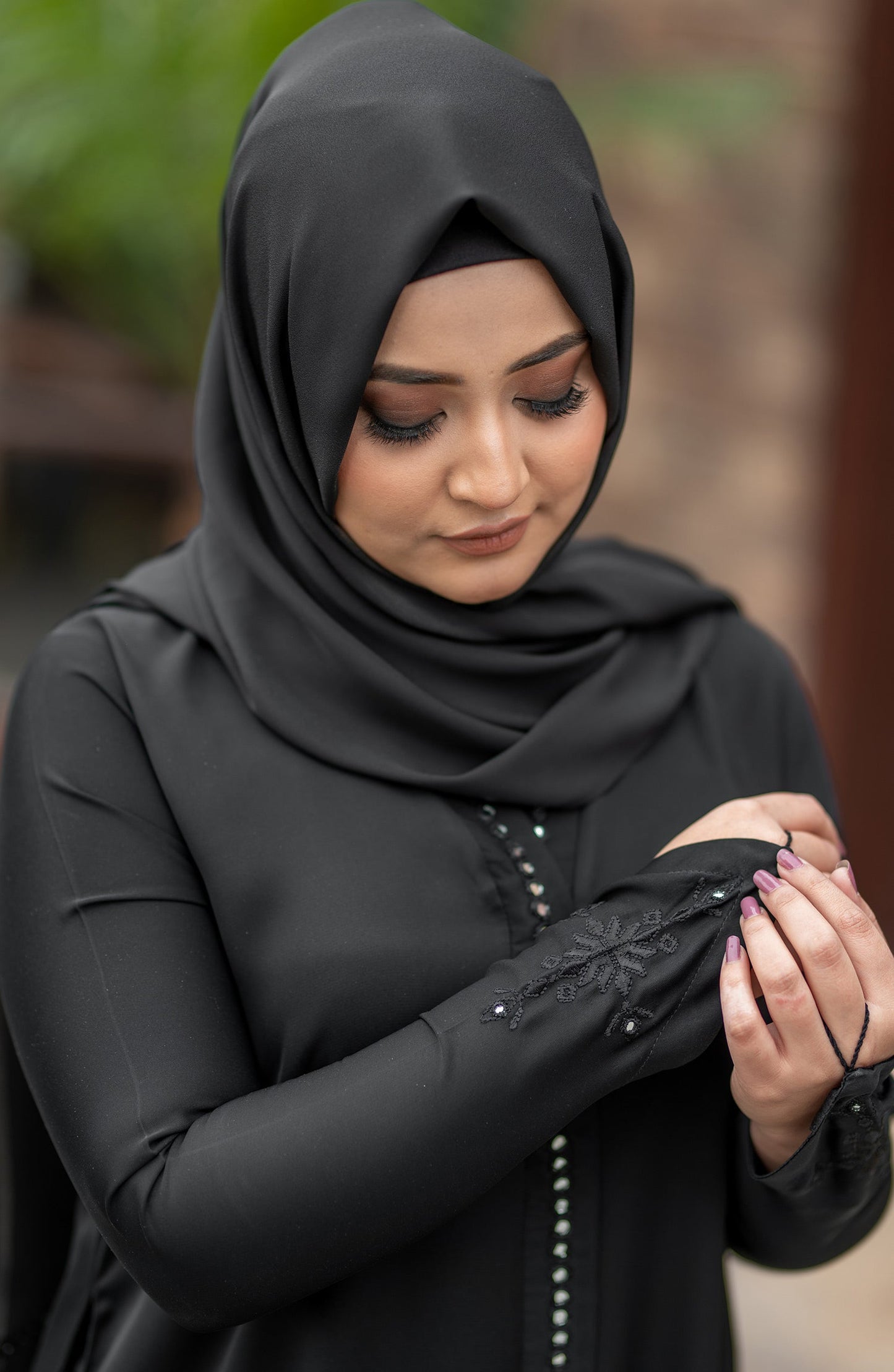 Black Embroidered Abaya