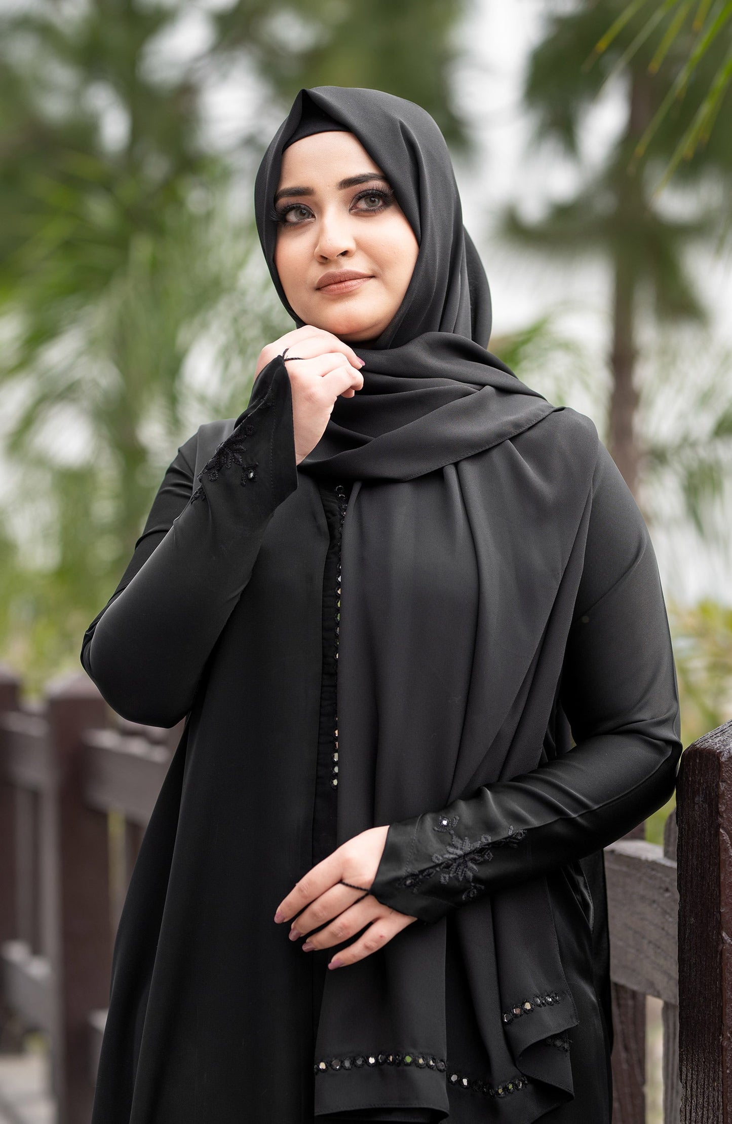 Black Embroidered Abaya