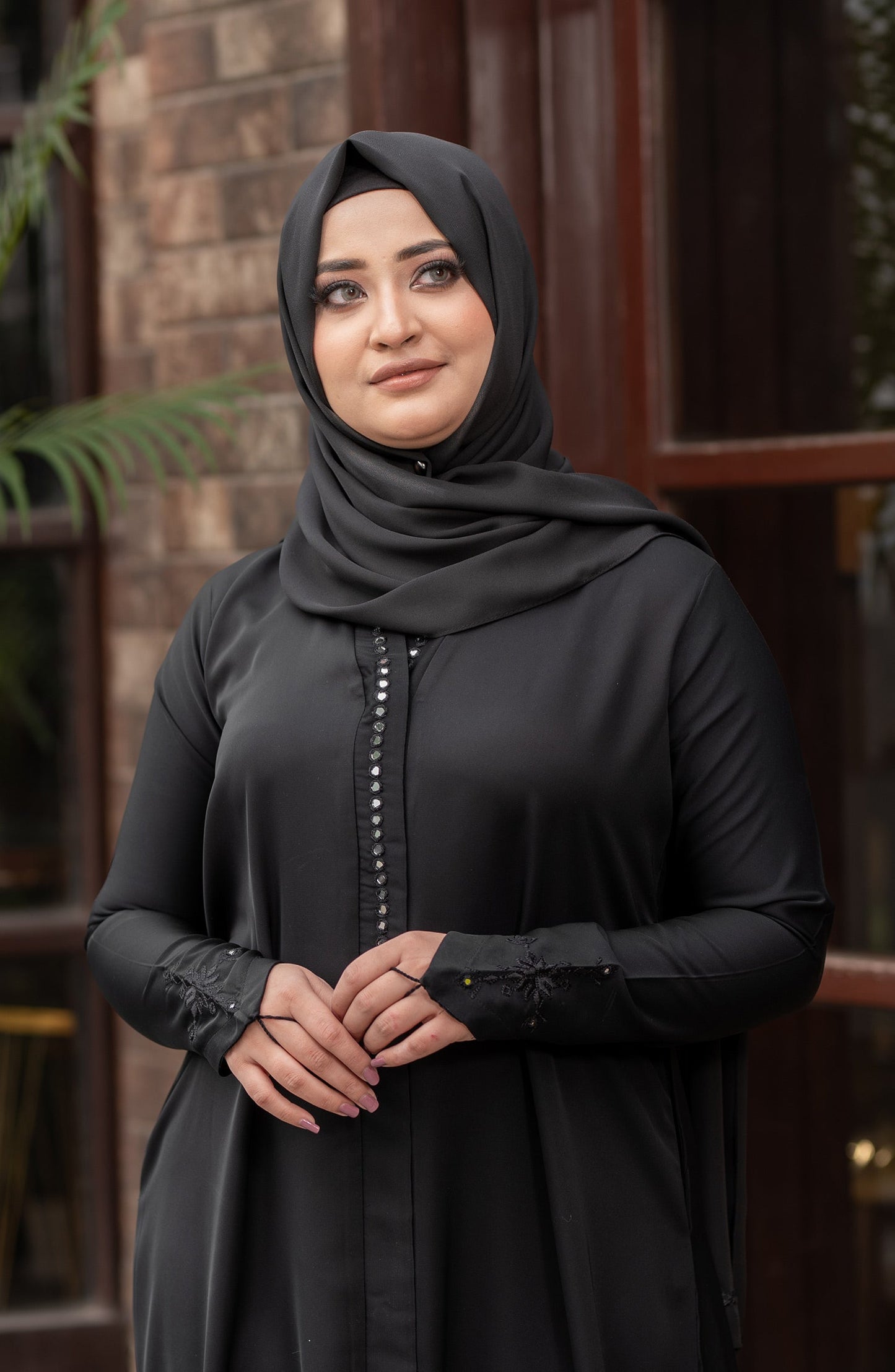 Black Embroidered Abaya