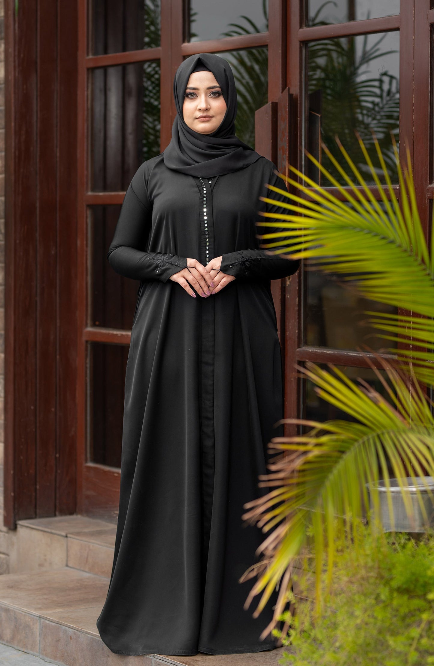 Black Embroidered Abaya