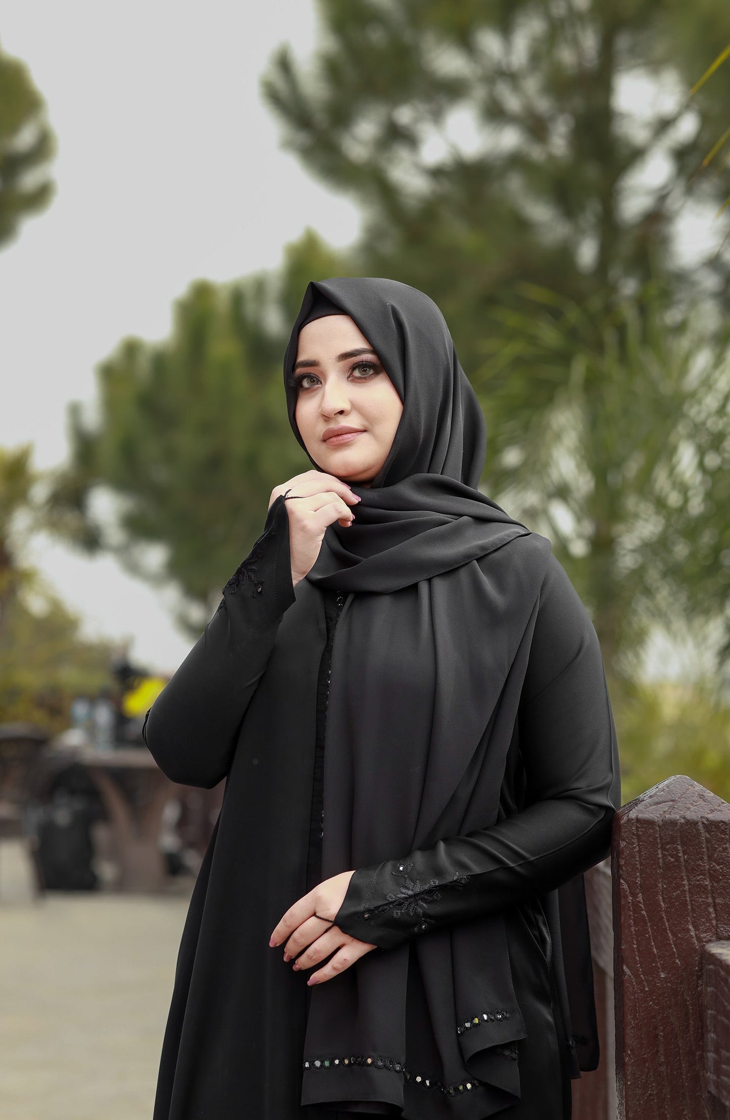 Black Embroidered Abaya