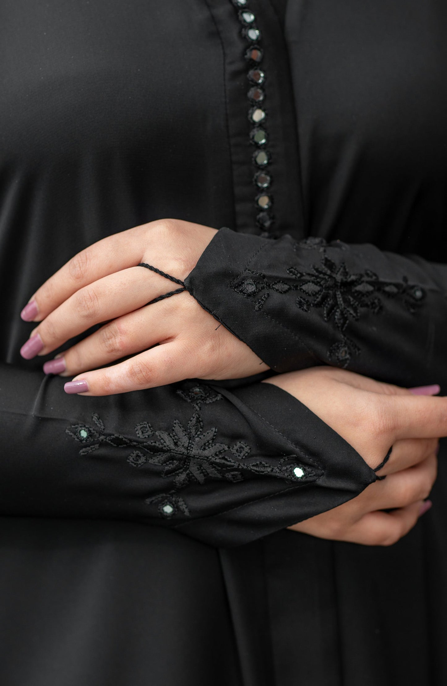 Black Embroidered Abaya