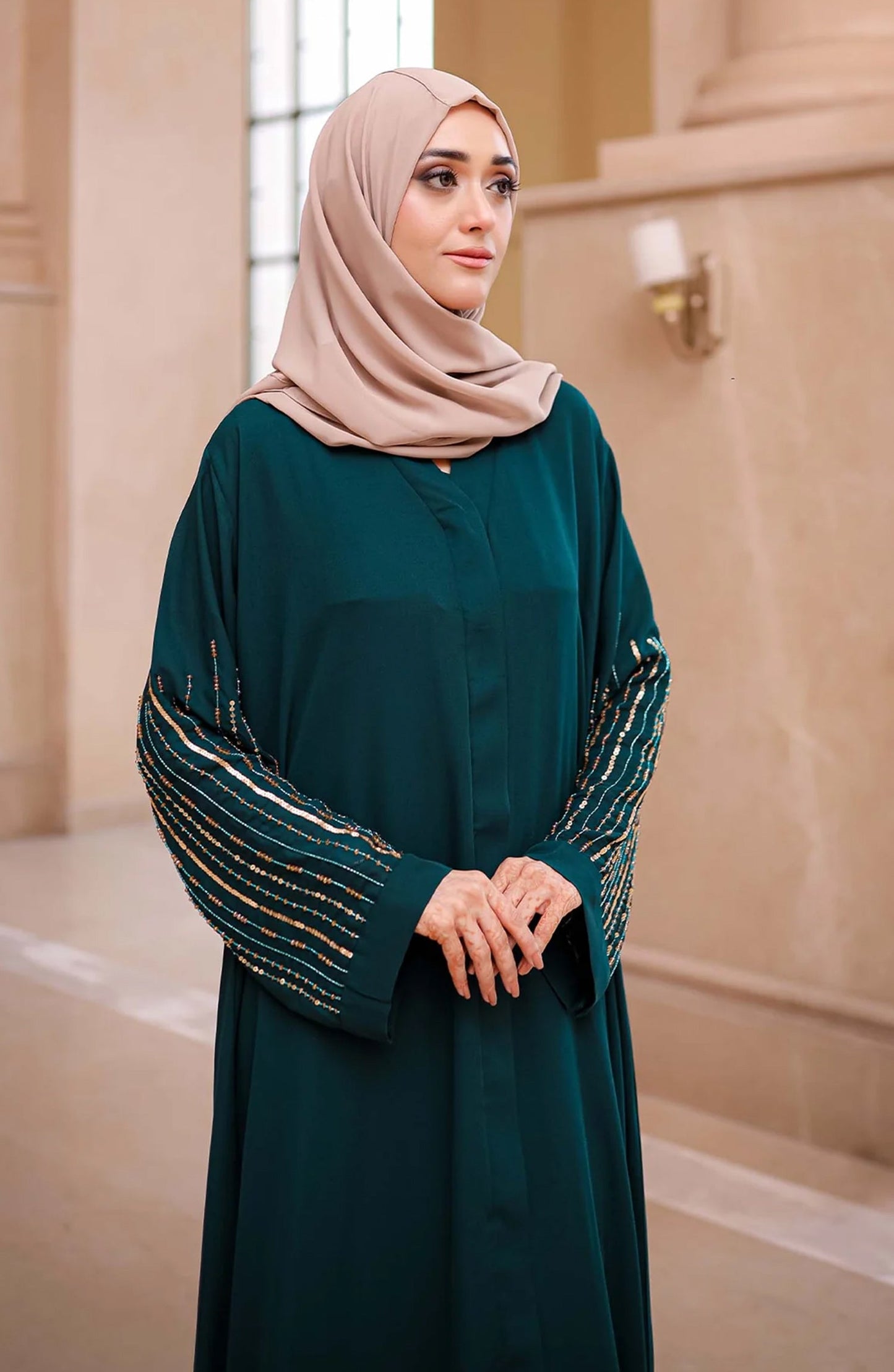 Jade Embellished Abaya