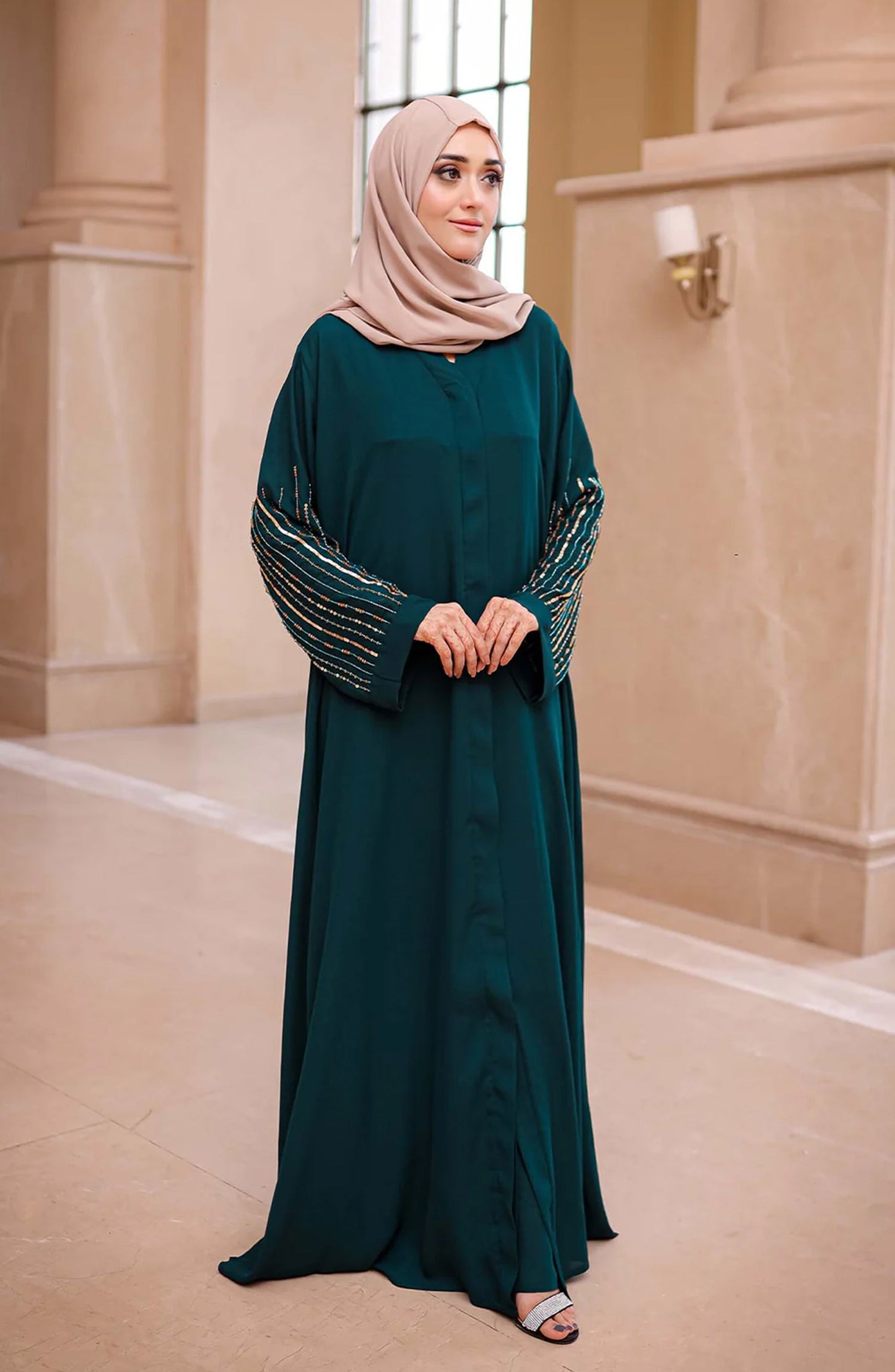 Jade Embellished Abaya