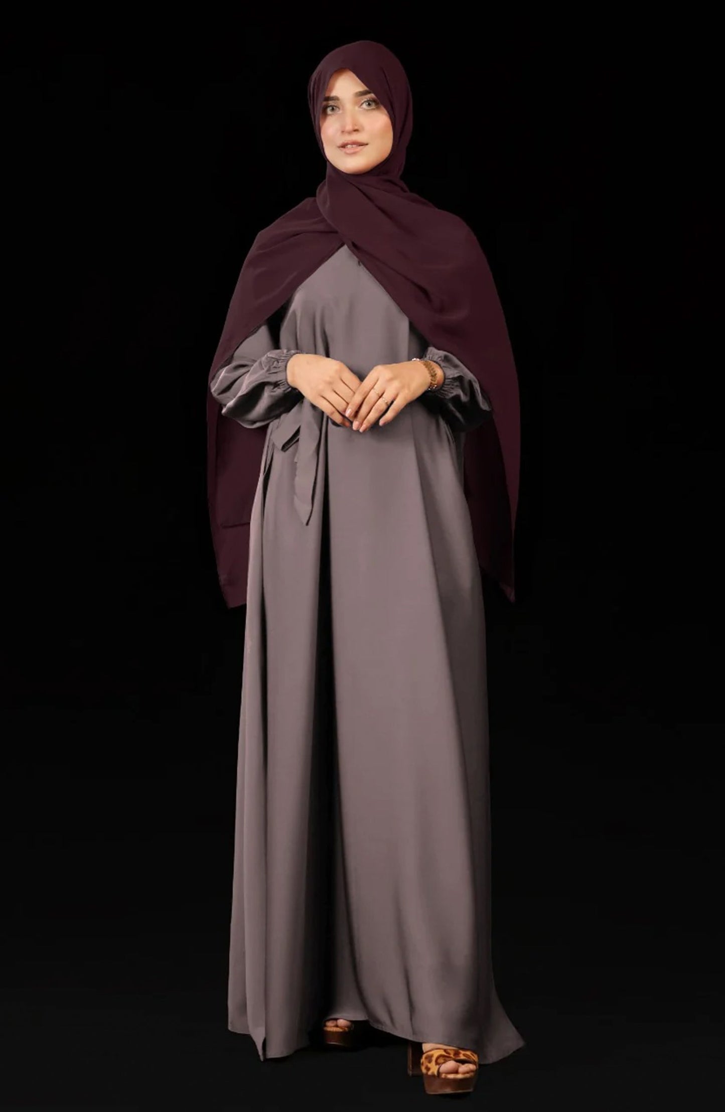 Light Mauve Casual Abaya