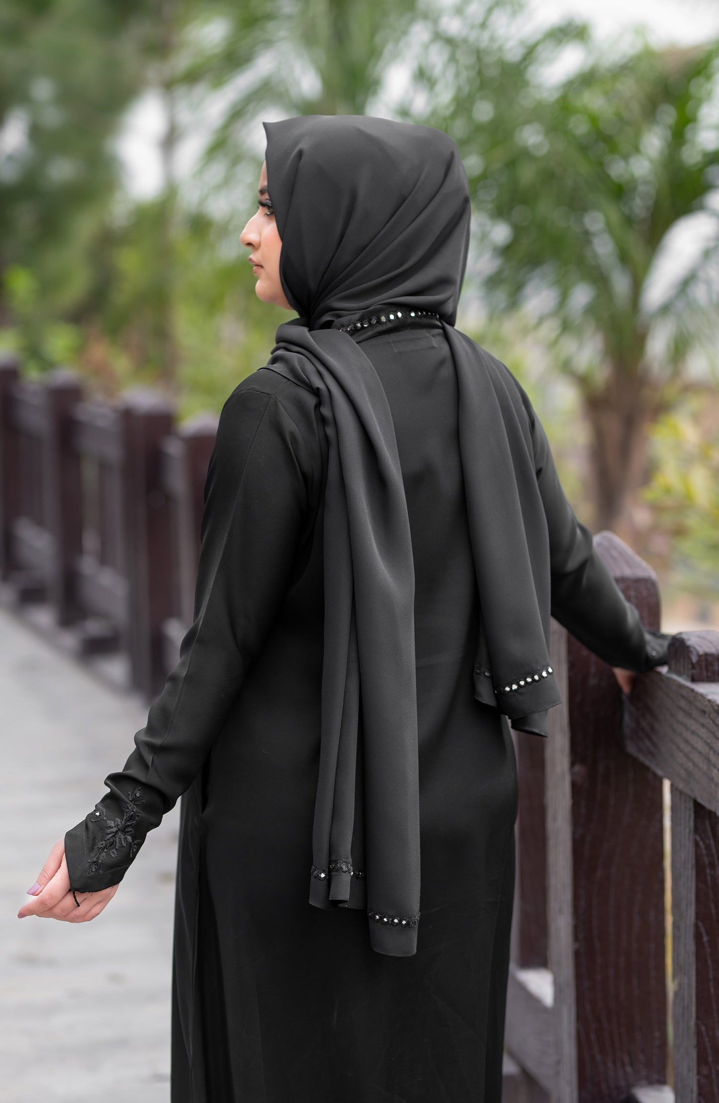 Black Embroidered Abaya