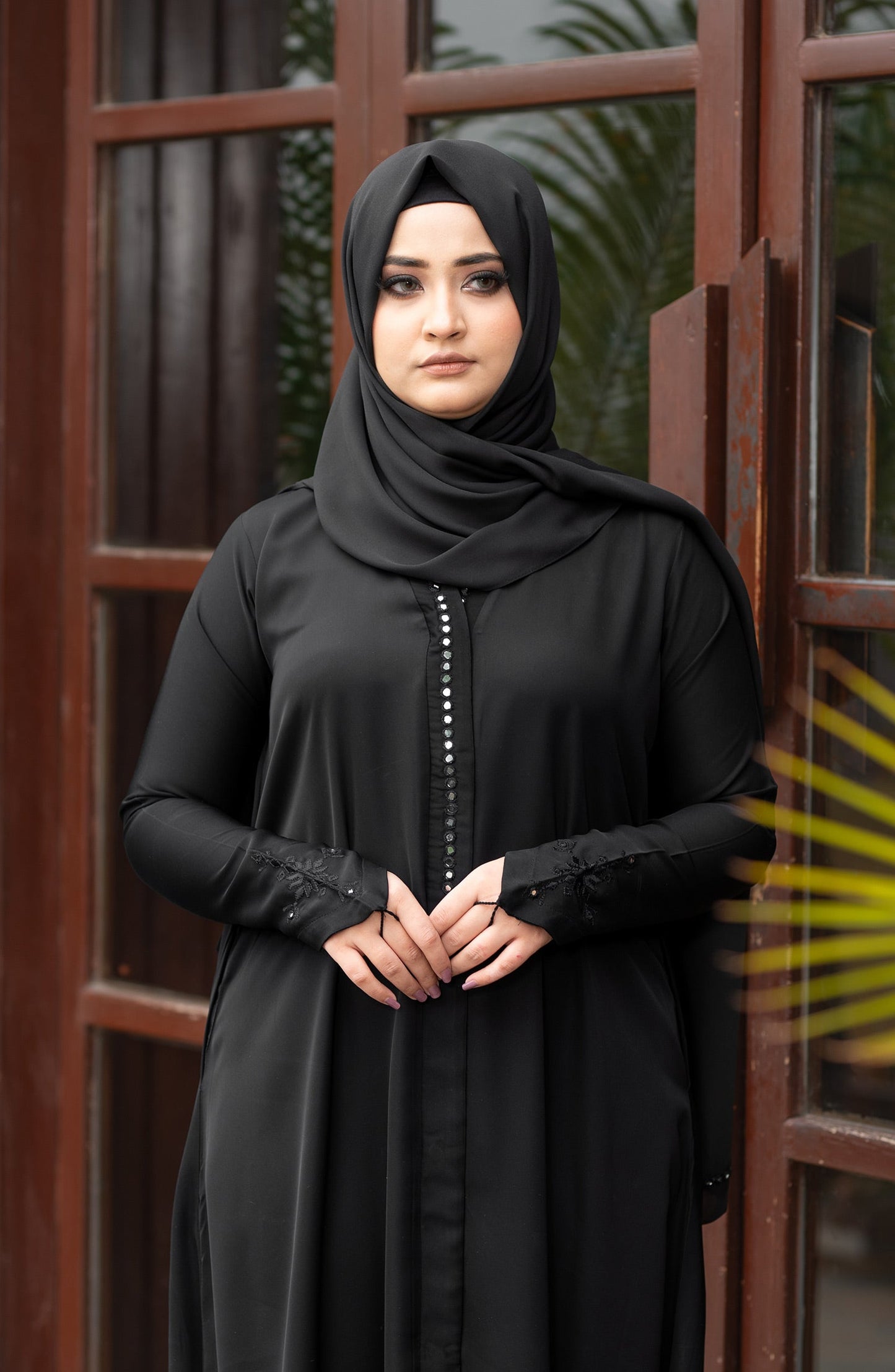 Black Embroidered Abaya